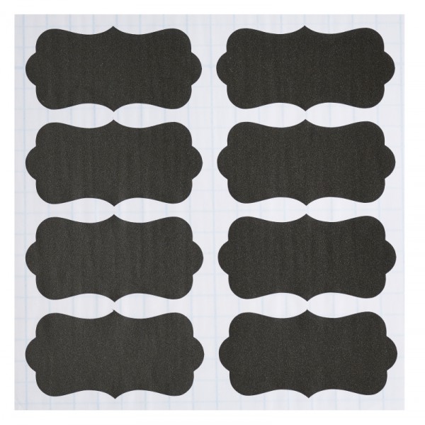 24 Sticker BRACKET Label Tafelfolie schwarz