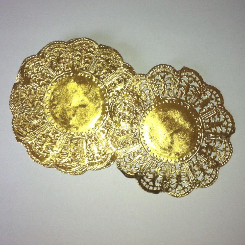 10 Stk Doilies gold Tortenspitzen 9cm