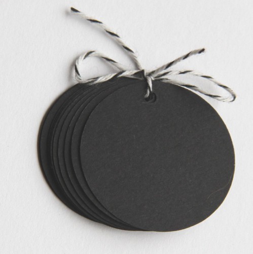 Pappanhänger Geschenkanhänger oval schwarz