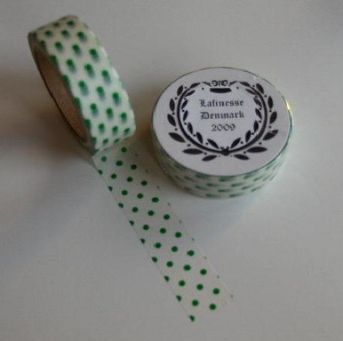 Washi Masking Tape grün weiss gepunktet