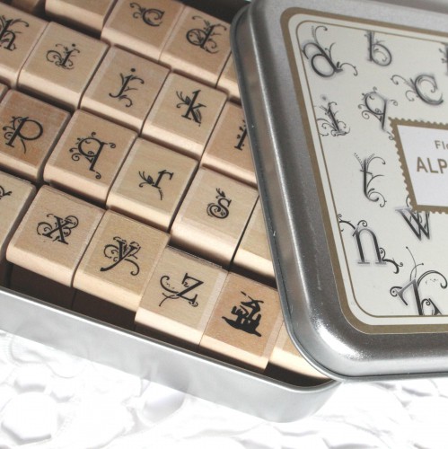 Stempelset Alphabet Kleinbuchstaben Flower & Butterfly