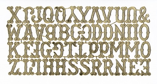 goldene Ornamente Bogen Buchstaben Alphabet ABC