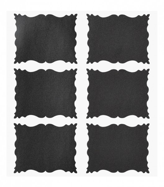 18 Sticker Label Etikett Tafelfolie schwarz