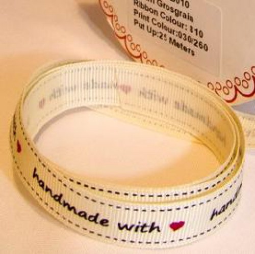 "handmade with love" Rolle 3 Meter Ripsband