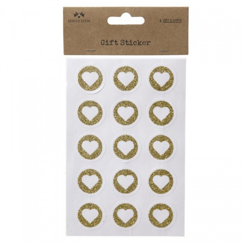 Sticker Herzchen gold glitzer 60 Stk