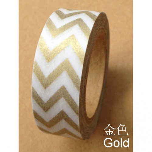 Masking Tape Streifen Zickzack chevron matt gold