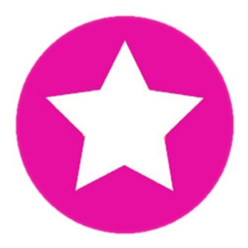 10 Stern Sticker Etiketten pink weiss