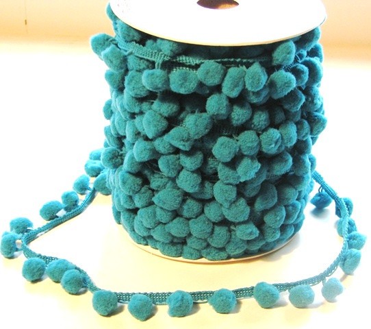 Band Pompom TÜRKIS D12mm Meterware