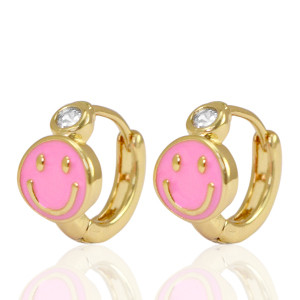 Ohrringe SMILEY pink Set