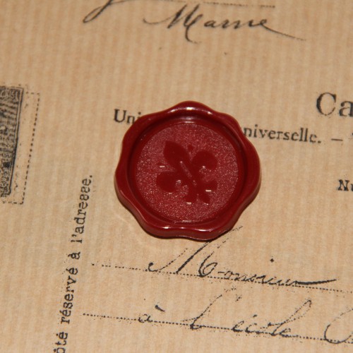 4 Stk. rote Lacksiegel Lilie selbstklebend