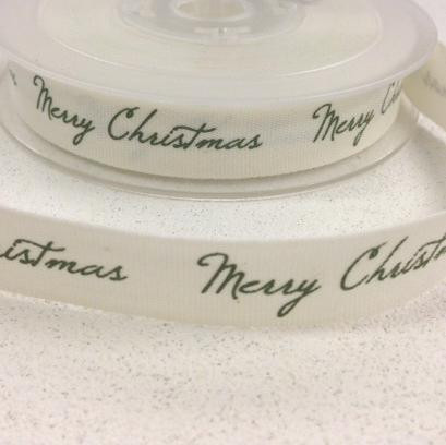 Geschenkband Weihnachten MERRY CHRISTMAS grün
