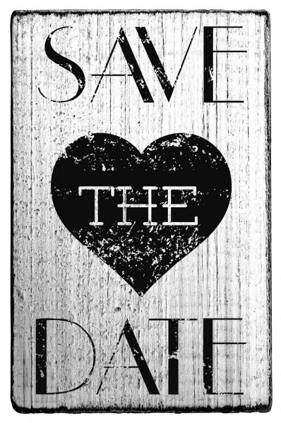 Stempel SAVE THE DATE vintage Look 7 x 4 cm