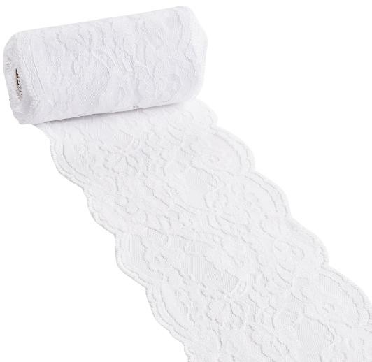 weisse Spitze 12cm breit Tischband Lace