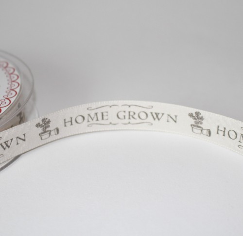Schleifenband HOMEGROWN 15mm creme