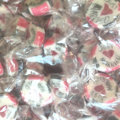 Bonbons "Just Married" rosarot 100gr