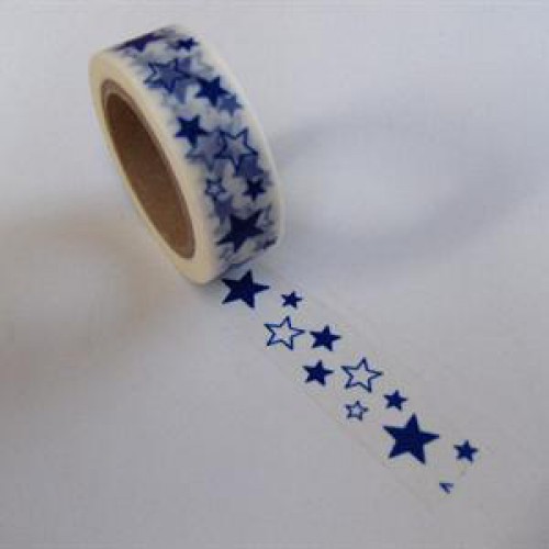 Washi Masking Tape Sterne weiss blau
