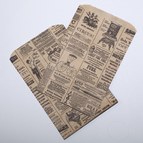 10 Papiertüten vintage Newspaper gross