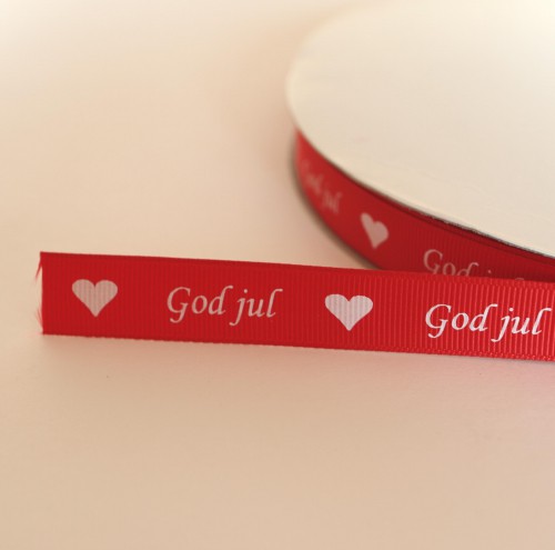 Geschenkband Weihnachten God Jul rot