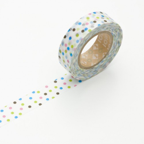 Masking Washi Tape - drop blue - bunte Punkte