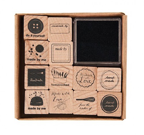 Stempelset DIY 12 Ministempel made with love