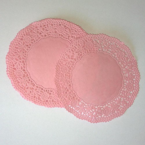 20 Stk Doilies rosa Tortenspitzen 10cm