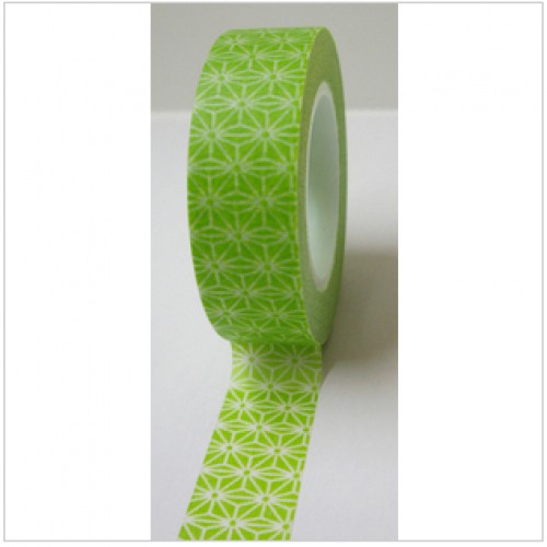 Masking Washi Tape - asanoha - grün weiss gemustert