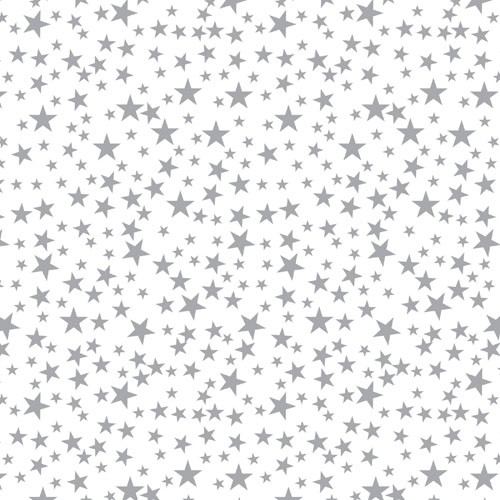 20 Bögen Seidenpapier Sterne silber STARS