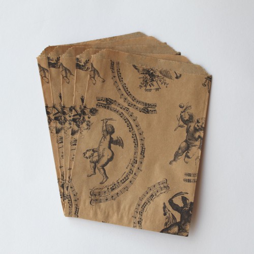 10 Papiertüten Kraft vintage Druck Engel