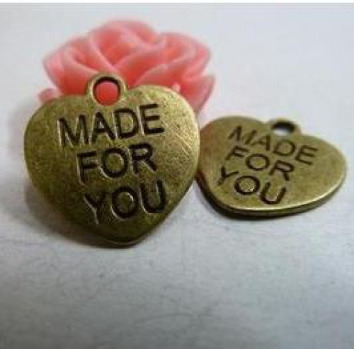 10 kl. Anhänger Herz MADE FOR YOU bronze