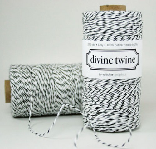 Divine Twine Rolle Garn schwarz / weiß 4-fädig