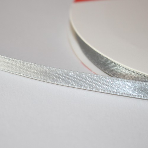 Satinband 6mm silber Rolle 10m