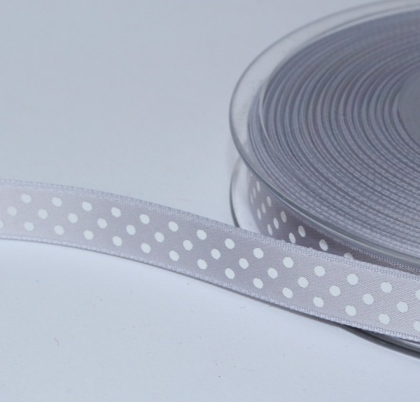 Satinband SILBER GRAU Minidots10mm