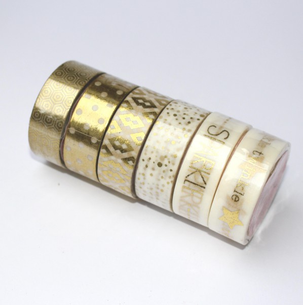 6 x Masking Tape gold Sparkle Twinkle Star