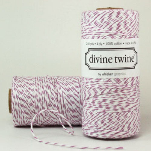 Divine Twine Rolle Garn lila / weiß 4-fädig