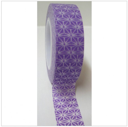Masking Washi Tape - asanoha - helles lila weiss gemustert