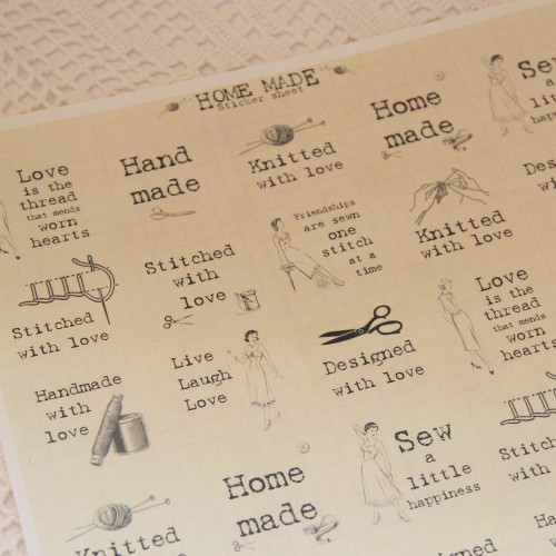 Stickerbogen vintage Aufkleber Handmade Homemade