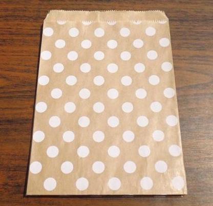 10 Papiertüten Kraft weisse Dots Punkte