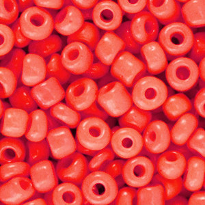Glasperlen Rocailles 100Sk Neon rot Coral 4mm
