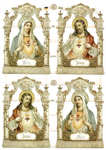 Glanzbilder Ikonen Maria Jesus heiligenbilder Oblaten