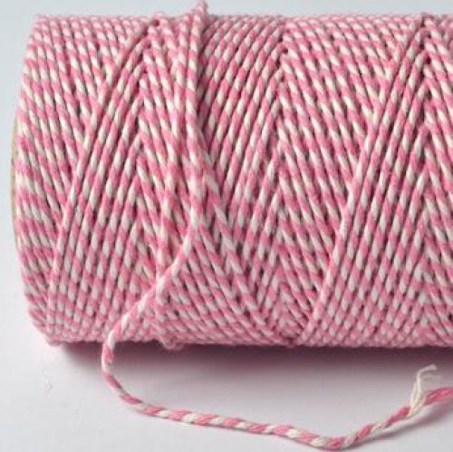 Bakerstwine Rolle Garn pink weiss 20m