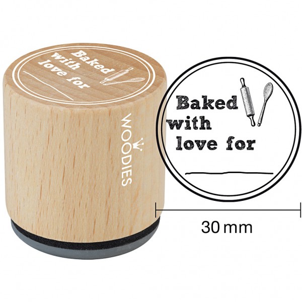 kleiner Stempel BAKED WITH LOVE 30mm