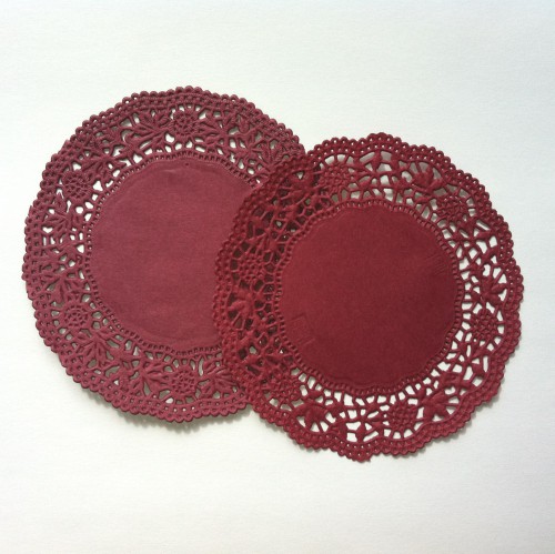 20 Stk Doilies dunkel-rot Tortenspitzen 10cm