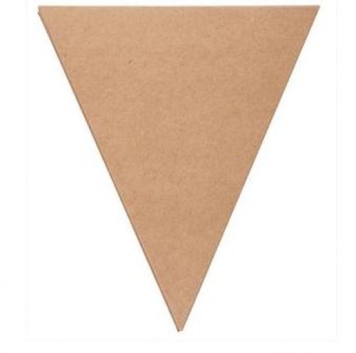 12 Wimpel Flaggen Kraftpapier 15cm Kraft 280gr