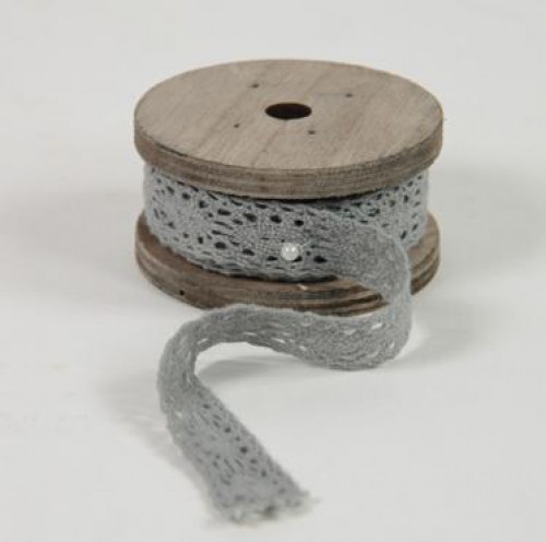 Rolle S Spitzenband 2m grau 2cm