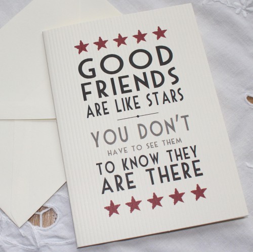Grusskarte GOOD FRIENDS ARE LIKE STARS