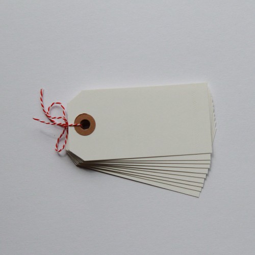 Paketanhänger weiß 10 Stk mittel 11x5,6cm