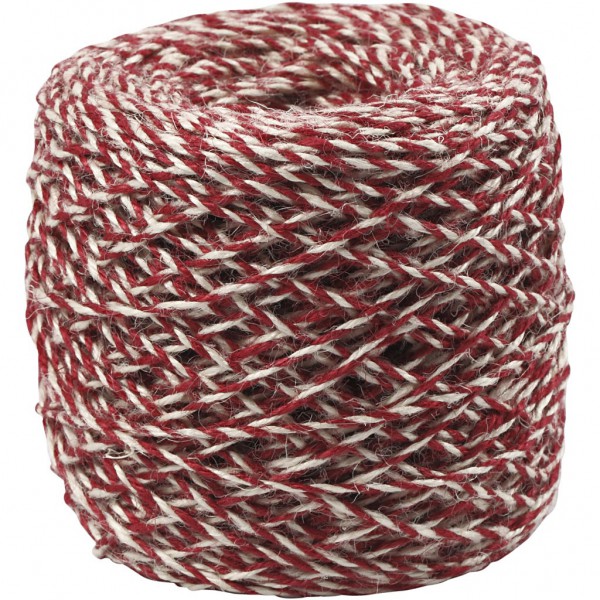 Hanfkordel Garn rot / weiss 150m