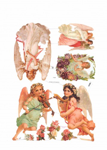 Glanzbilder "Engel & Blüten" Bogen Nr. 12 Oblaten