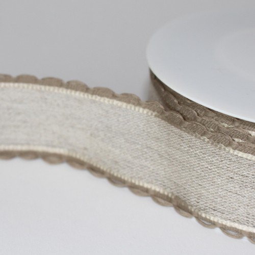 Dekoband Leinen 35mm natur