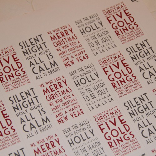 Stickerbogen Christmas Words 30 Stk weiss